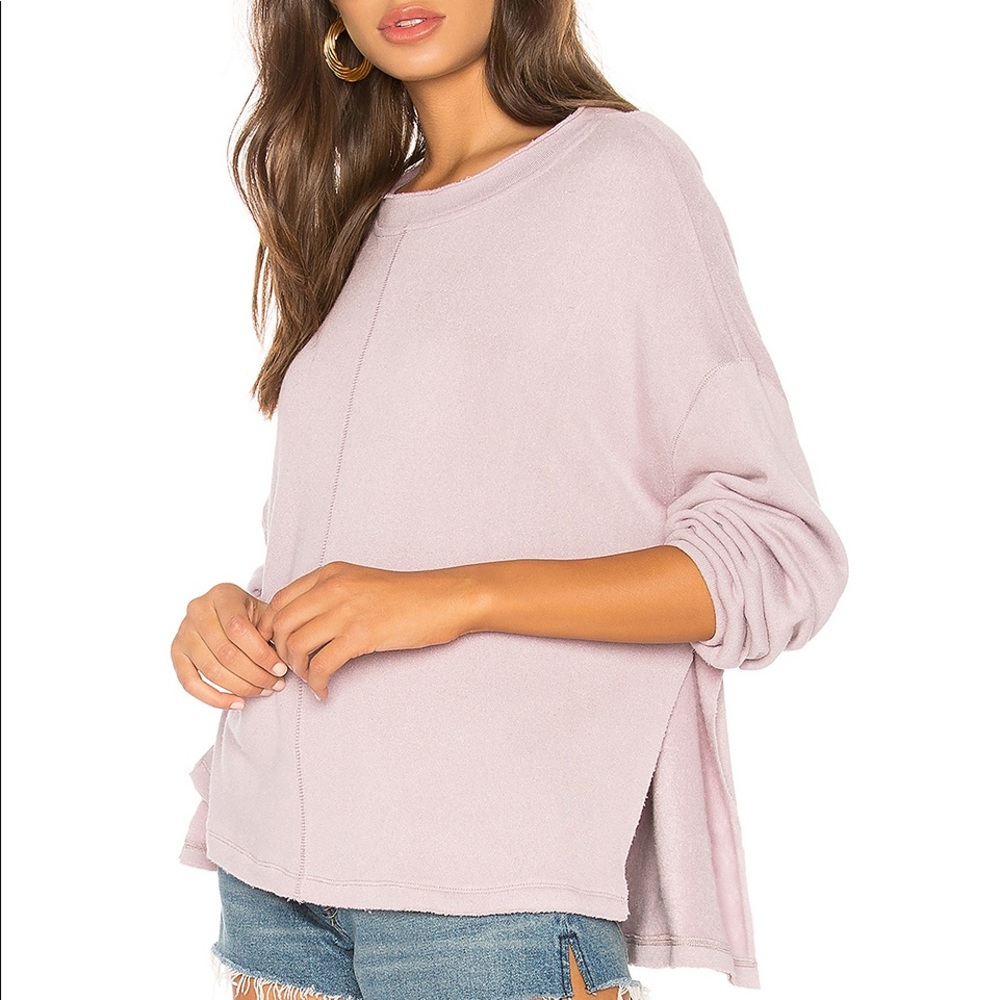 Free People Be Good Terry Pullover in Lavender